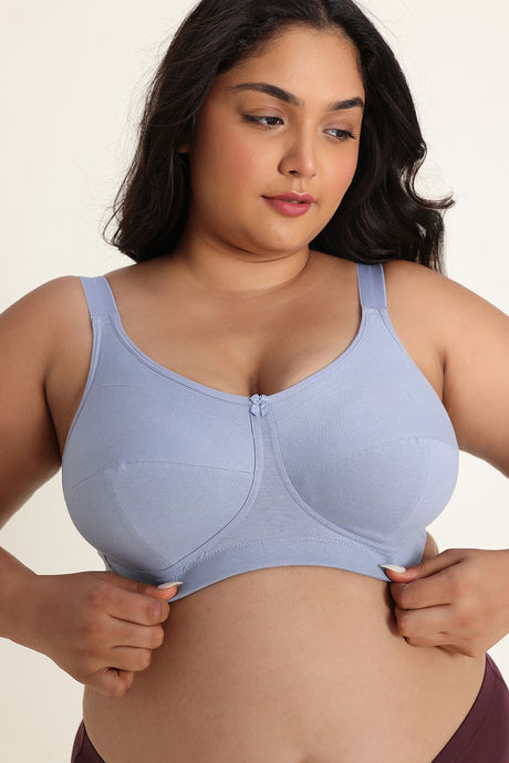 Zivame True Curv Double Layered Non Wired Full Coverage Super Support Bra - Blue Blizzard — image 6